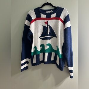 Vintage Boating Sailing Ramie/Cotton unisex Sweater Jason Maxwell nautical